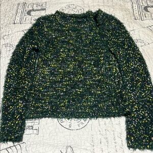 Wild Fable Green and Yellow Crew Neck Sweater